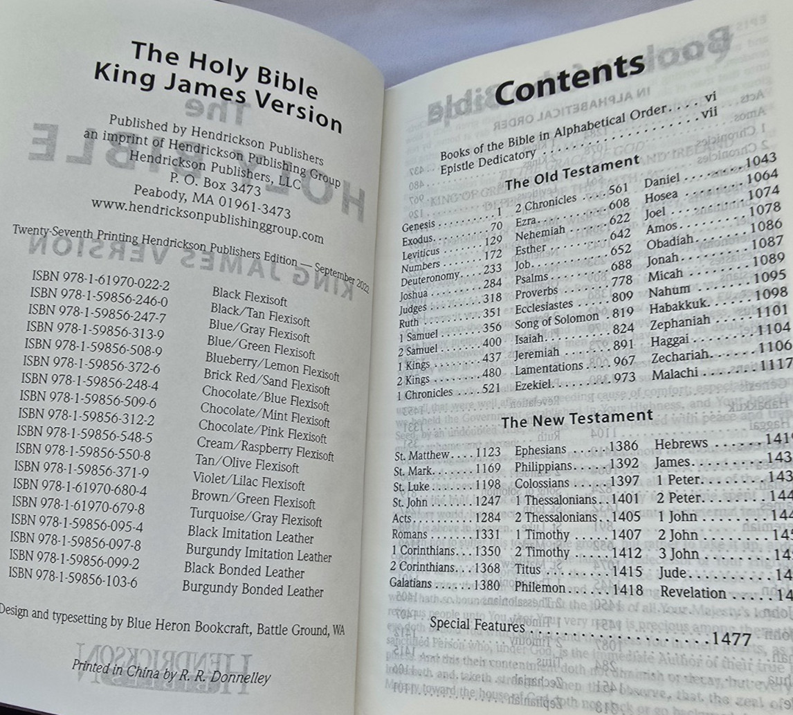 King James Version Reference Edition Black Bonded Leather Holy Bible 9×5.5 2022