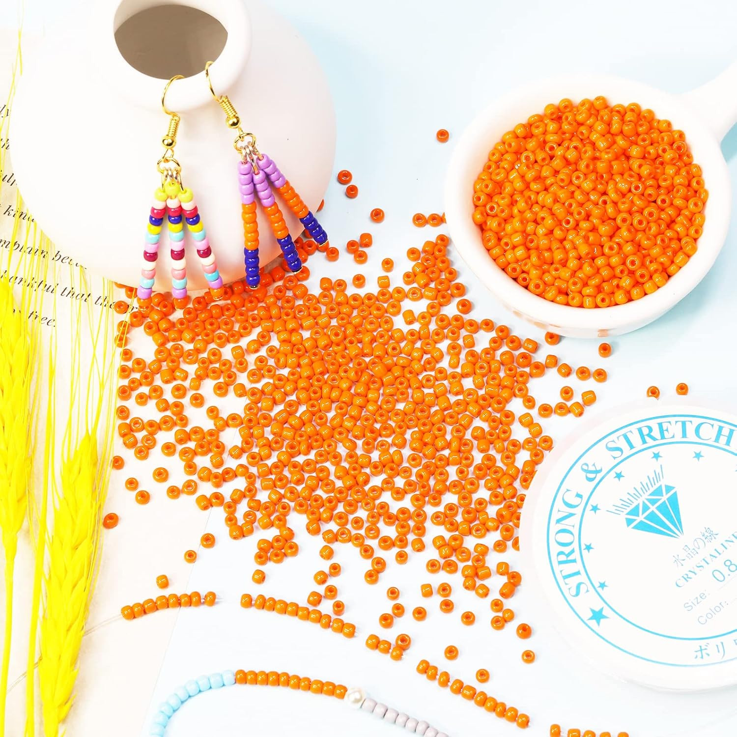 Opaque Orange Color 3mm Seed Beads About 3600pcs/100Grams in Bag, 8/0 Glass Craf