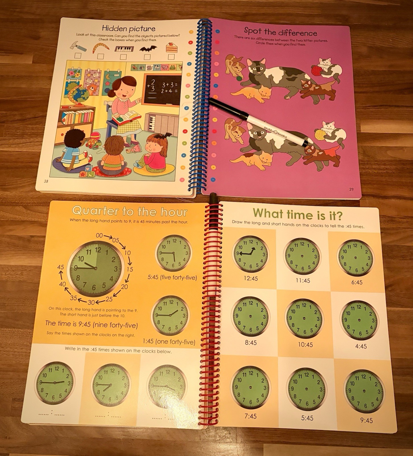 Lot 6 Kids PRIDDY Wipe-Clean &MAGIC-INK Workbooks Learn-to-Write Dry-Erase Reuse