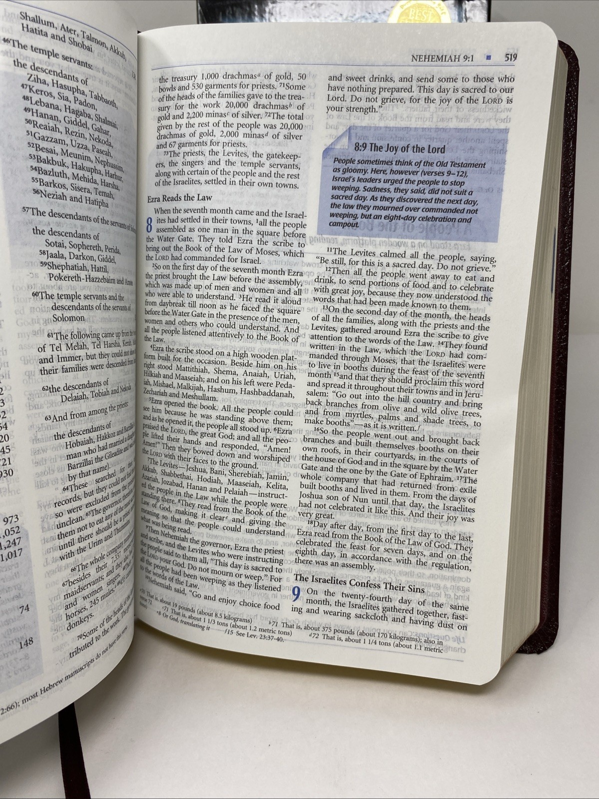 Student Bible NIV 1984 Burgundy Bonded Leather 2006 Print Clean Pages Box