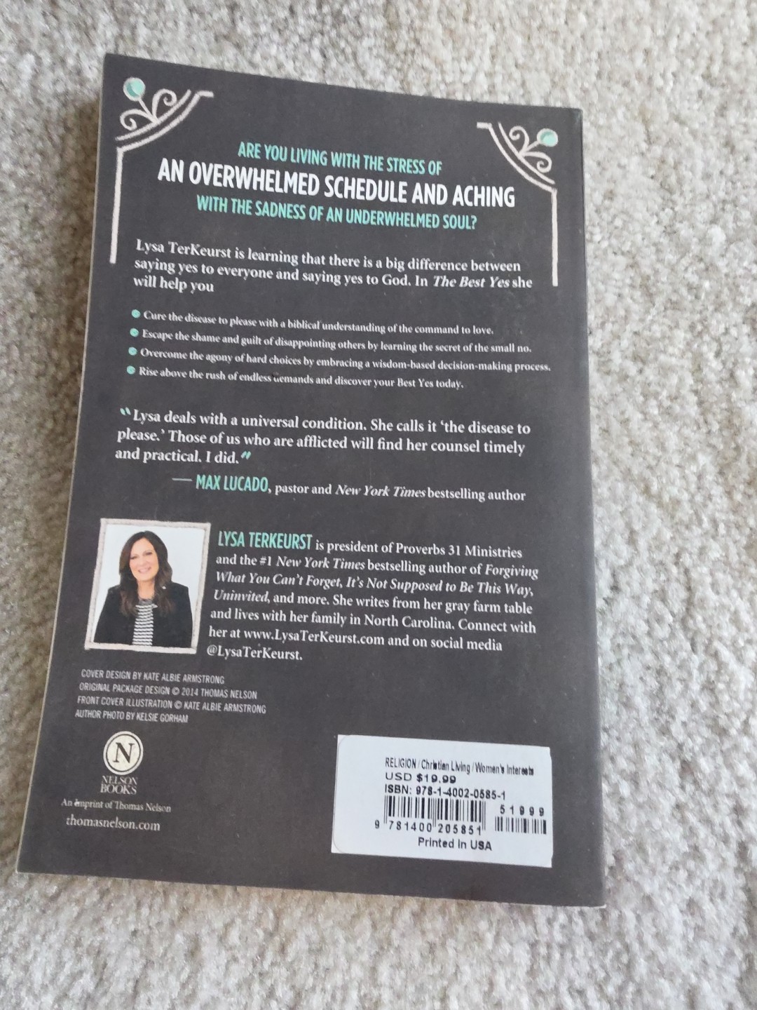 The Best Yes by Lysa TerKeurst paperback book FREE SHIPPING Wise Decisions lisa