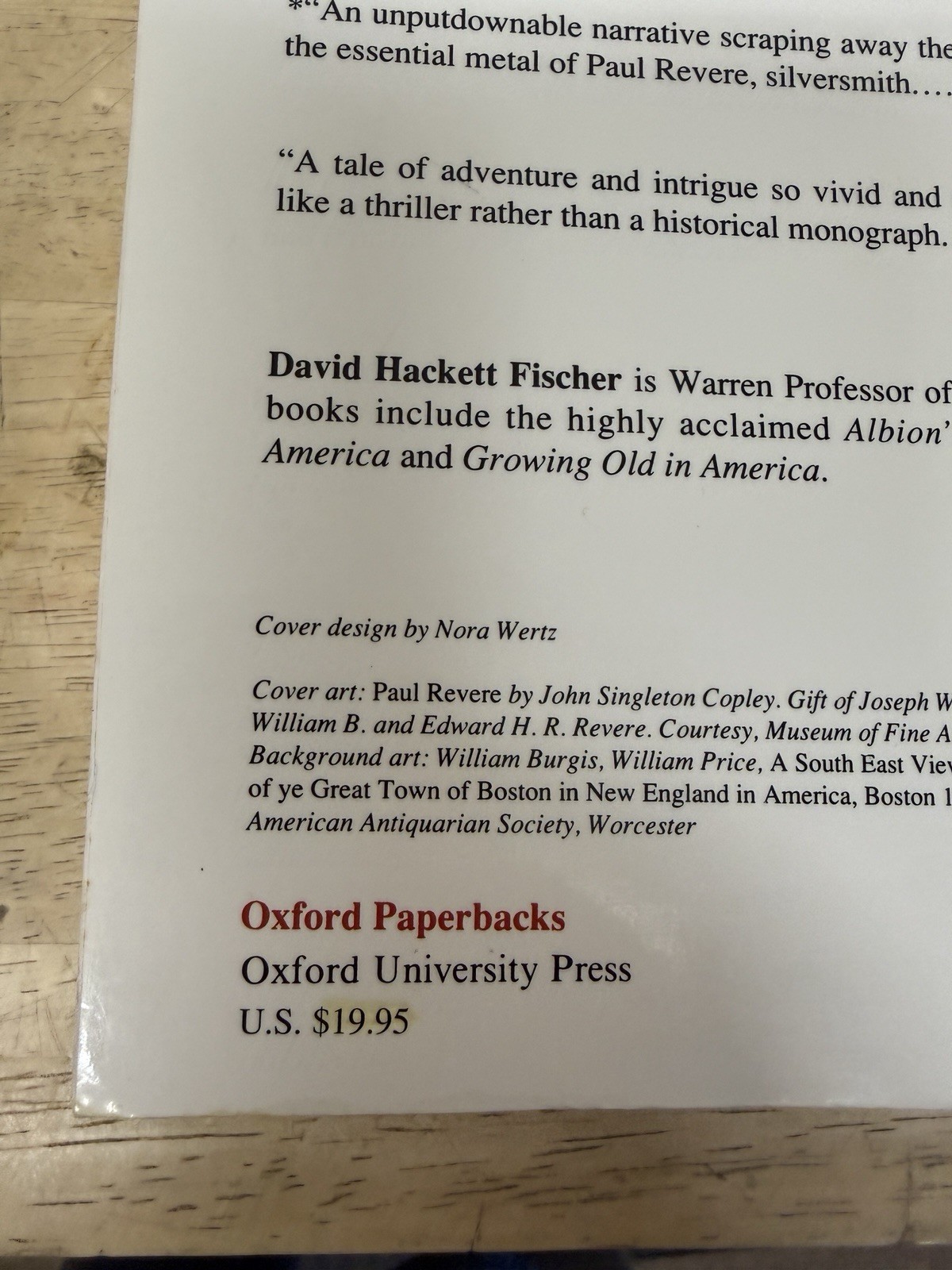 Paul Revere’s Ride by David Hackett Fischer (1995, Trade Paperback)