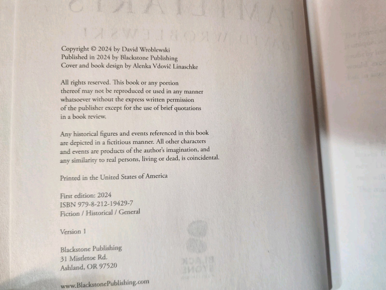 Familiaris David by Wroblewski, 2024 Hardcover w/ Dust Jacket Oprah’s Book Club
