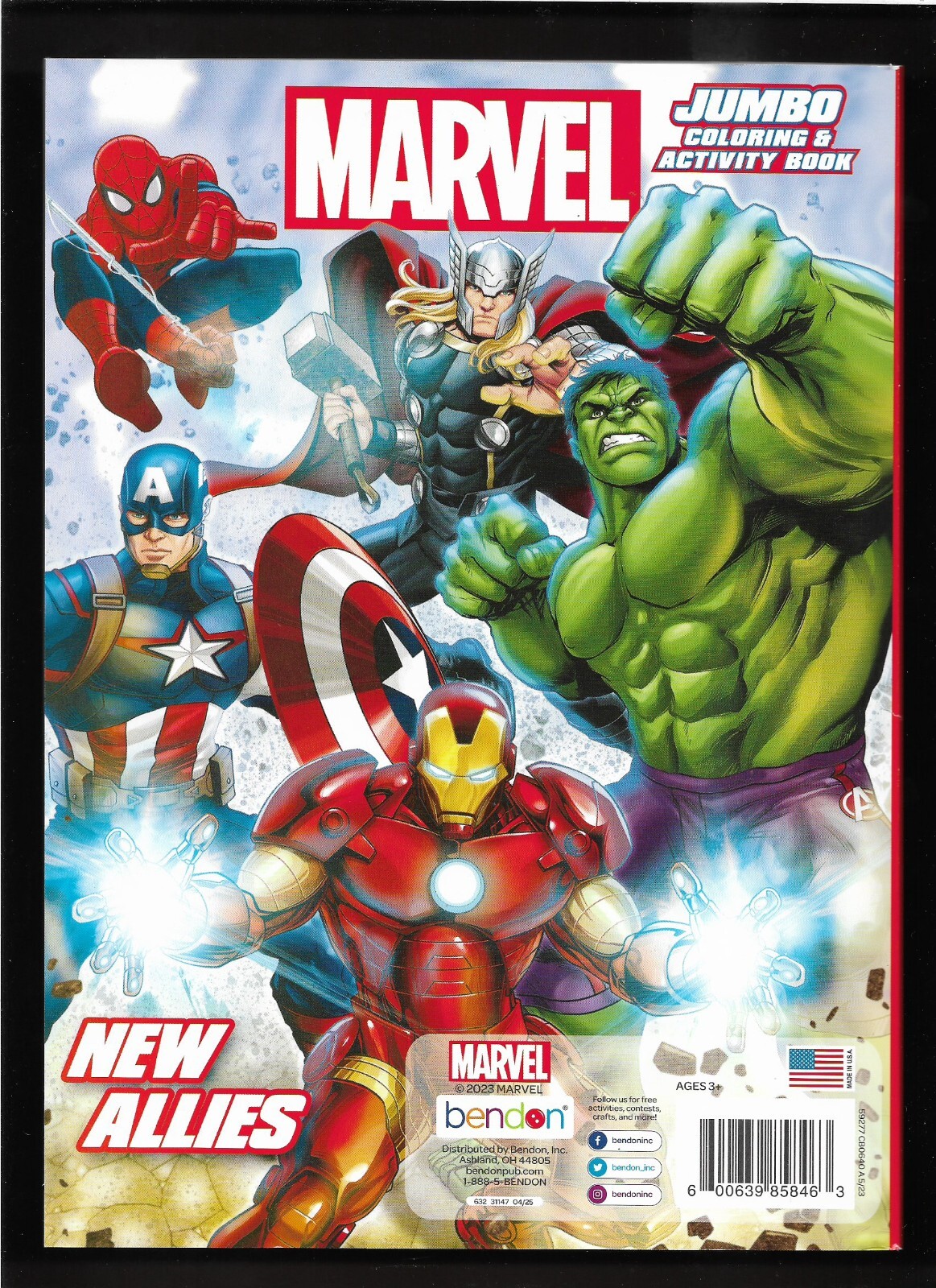 2023 Marvel ” NEW ALLIES ” Jumbo Coloring & Activity Book – 80 Pages