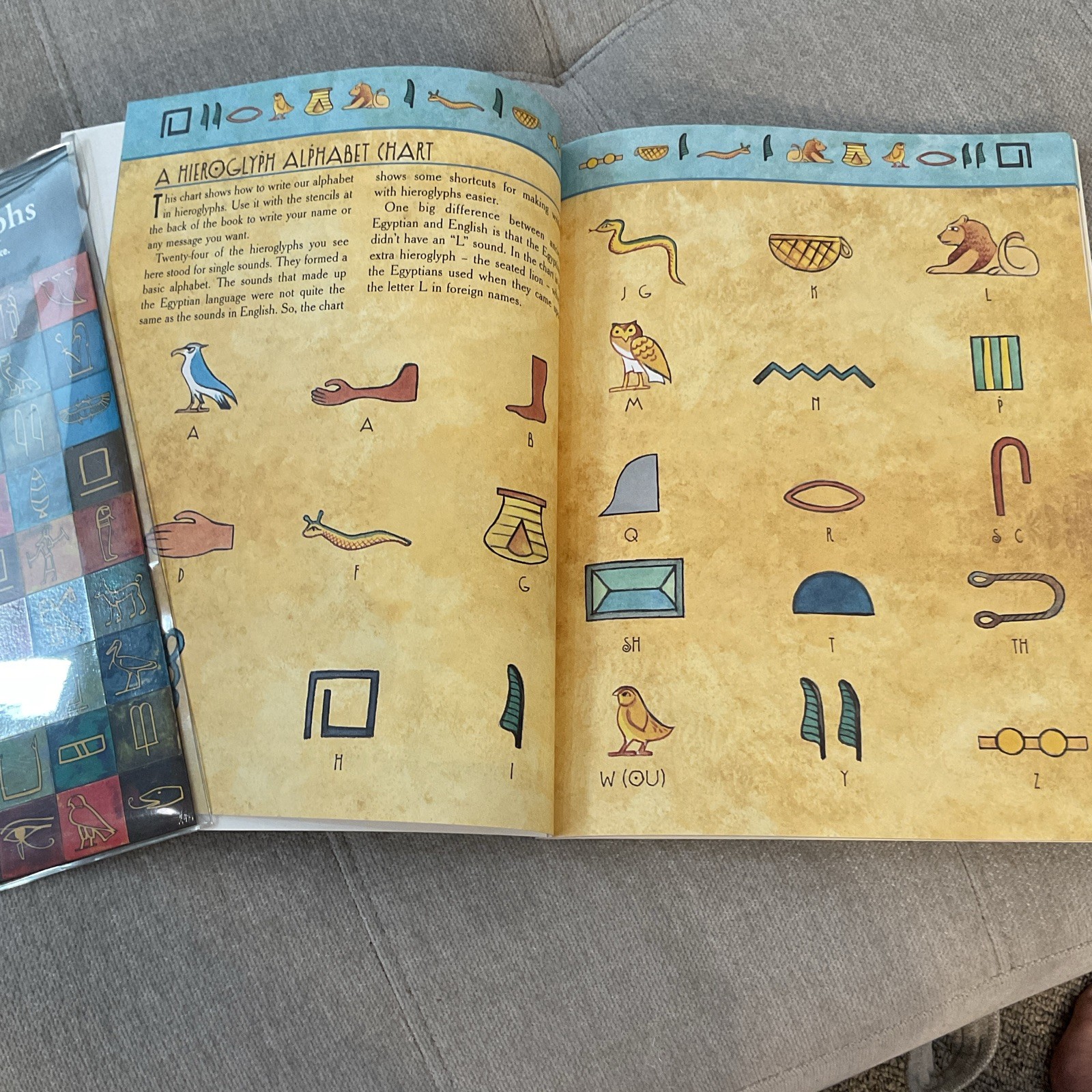 Grosset & Dunlap Hieroglyphs Stencil Activity Book Illustrated Ages 4-8 PB