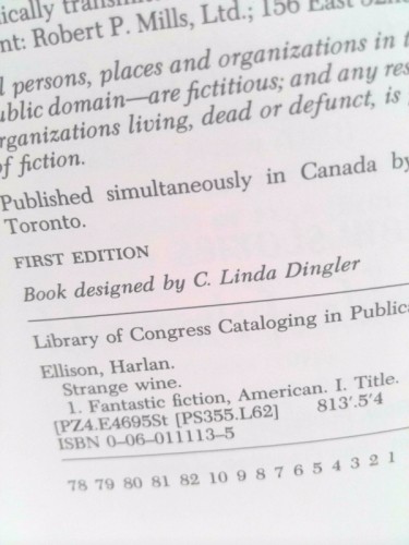 Strange Wine: Fifteen New Stories from the Nightside of the World (1st Ed)
