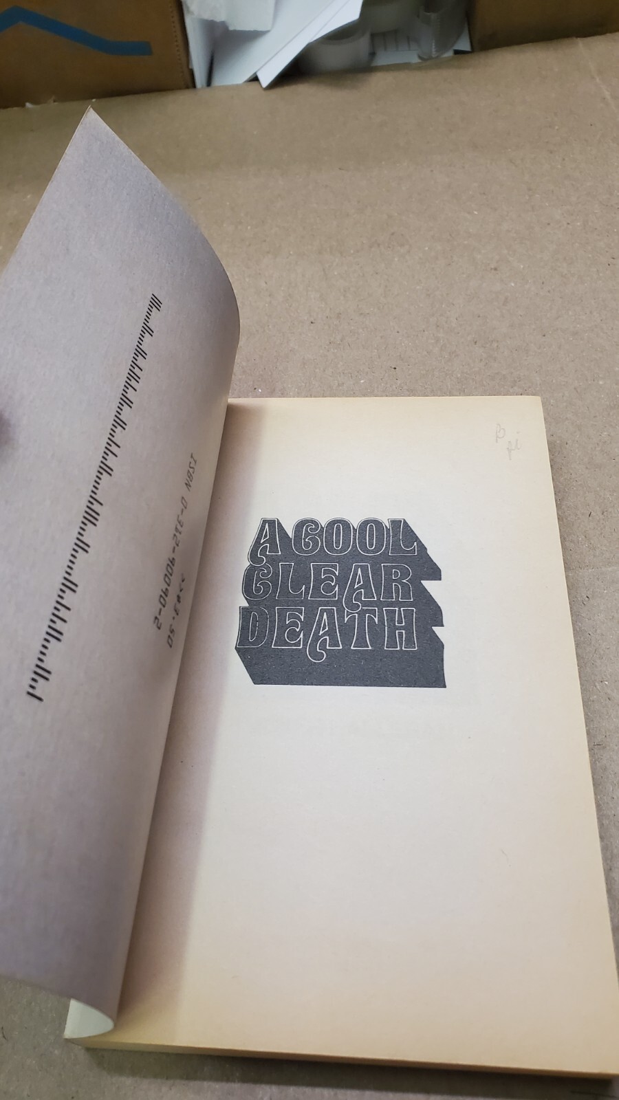 A Cool Clear Death By Tucker Halleran St. Martin’s Press 1986 Adventure