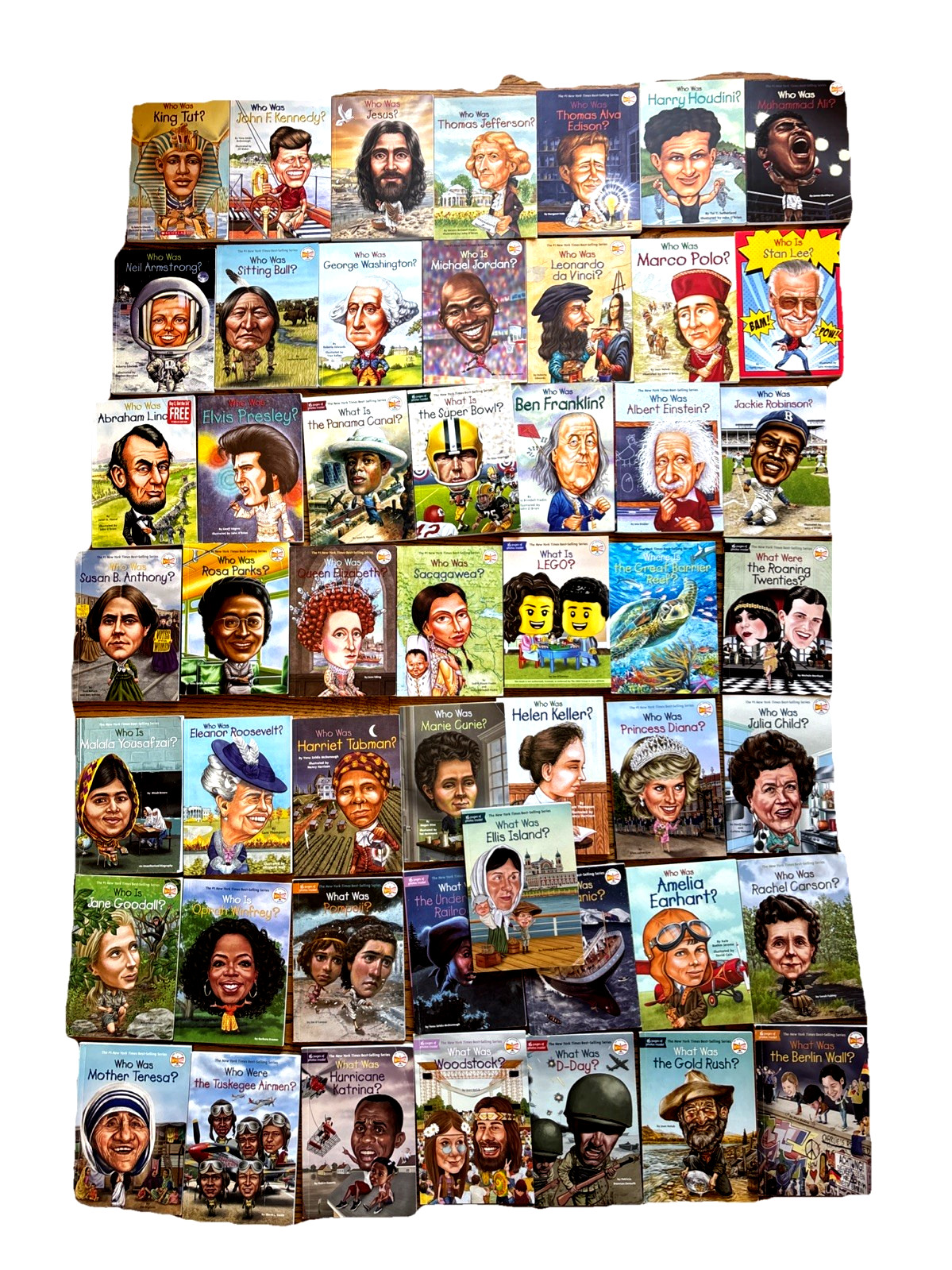 Lot of 50 Who Was / What Was / Where Is Books Biography History Homeschool Paper