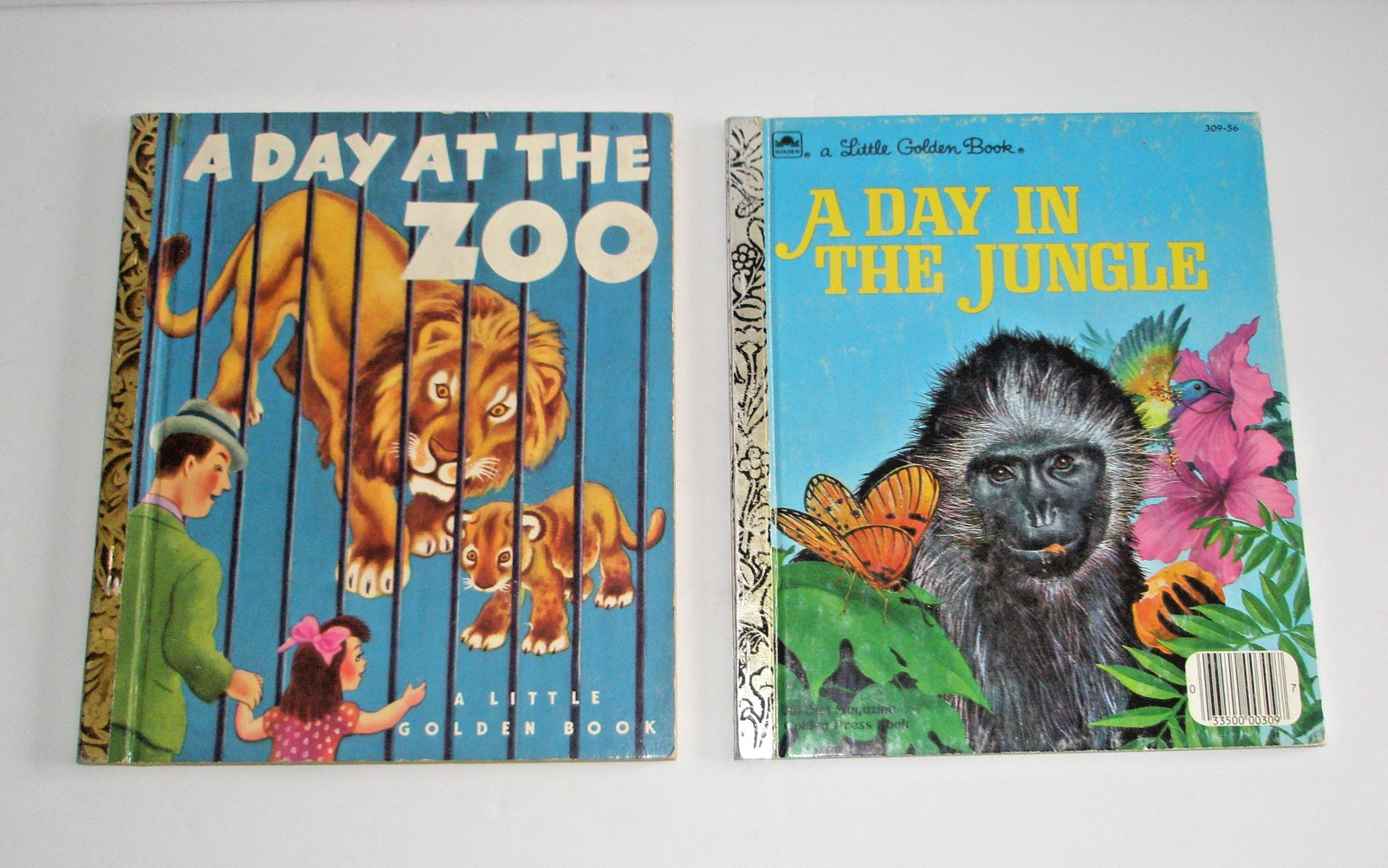 Little Golden Books Day In Jungle A Day At The Zoo 1st Ed #309-56 #88