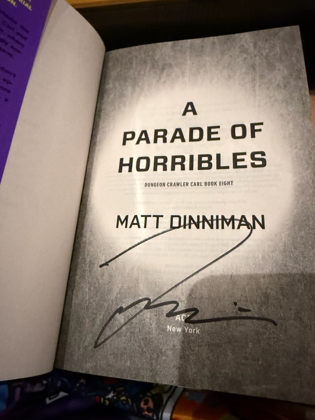 Matt Dinniman SIGNED BOOK A Parade of Horribles 1ST ED 1st Print IN HAND!!