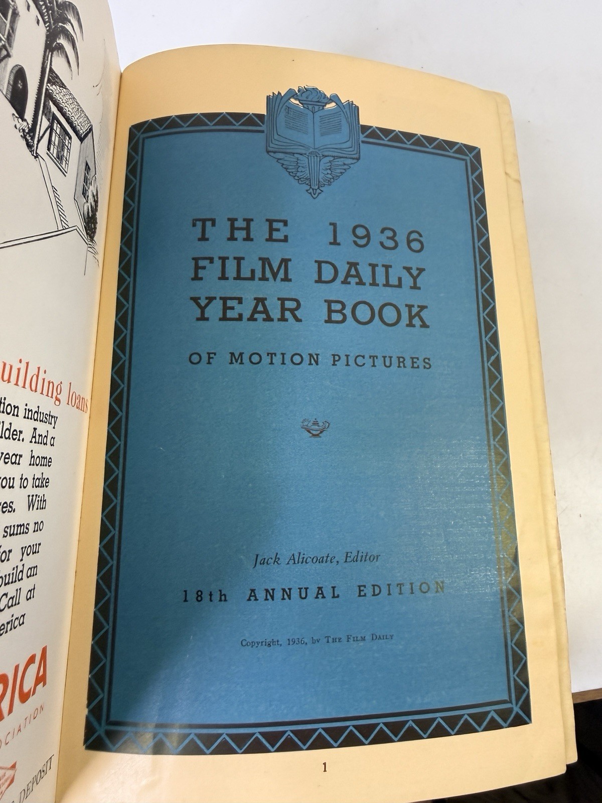 1936 Yearbook Of Motion Pictures 18th Edition The Film Daily Loose Binding AS-IS
