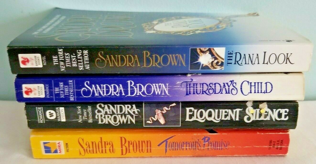 Sandra Brown Lot Of 4 MM Pbks Rana Look Thursday’s Child Eloquent Silence Tomorr
