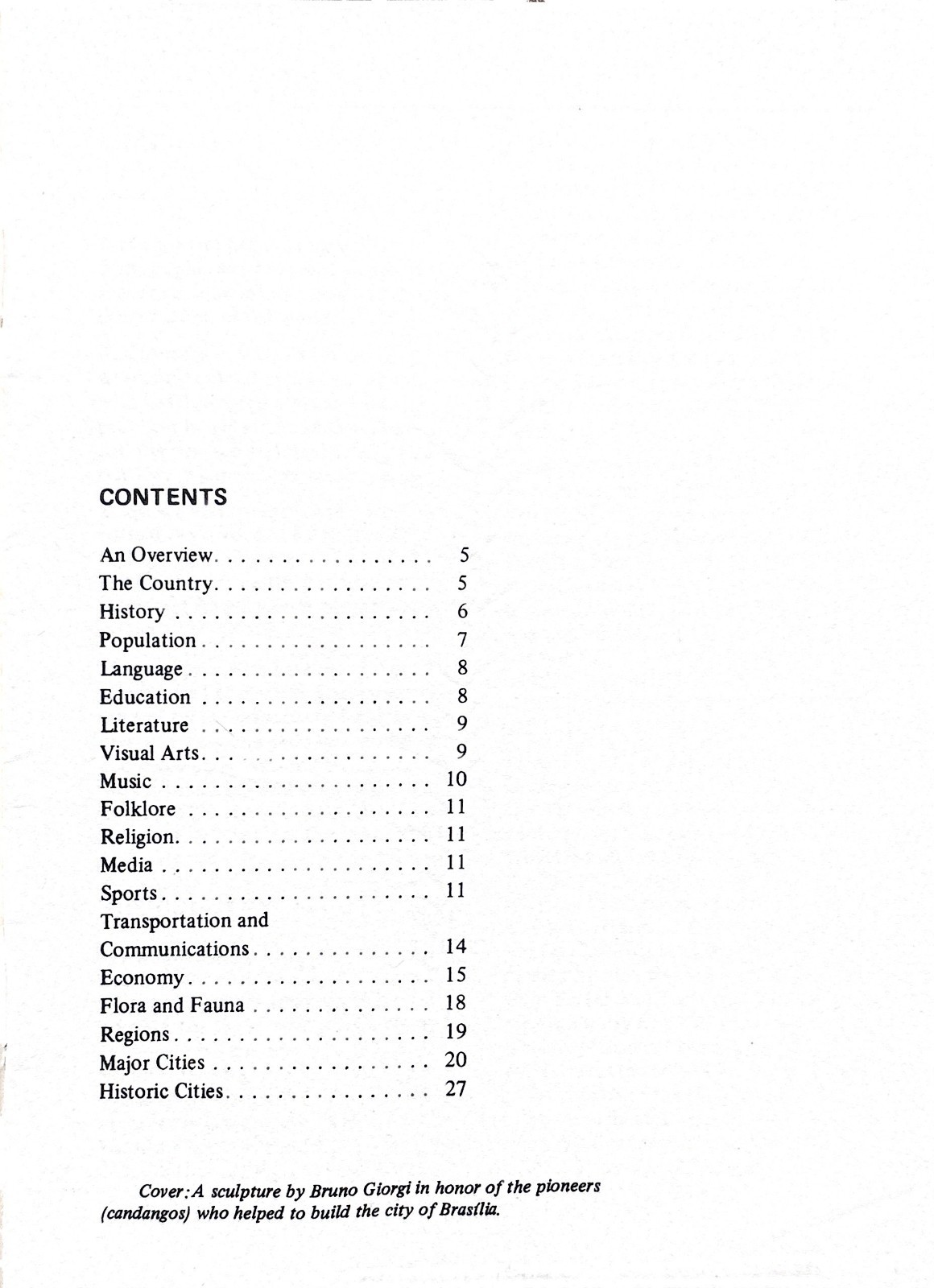 Brazil 28 Pages Information Brochure by Ministry of External Relations 1988