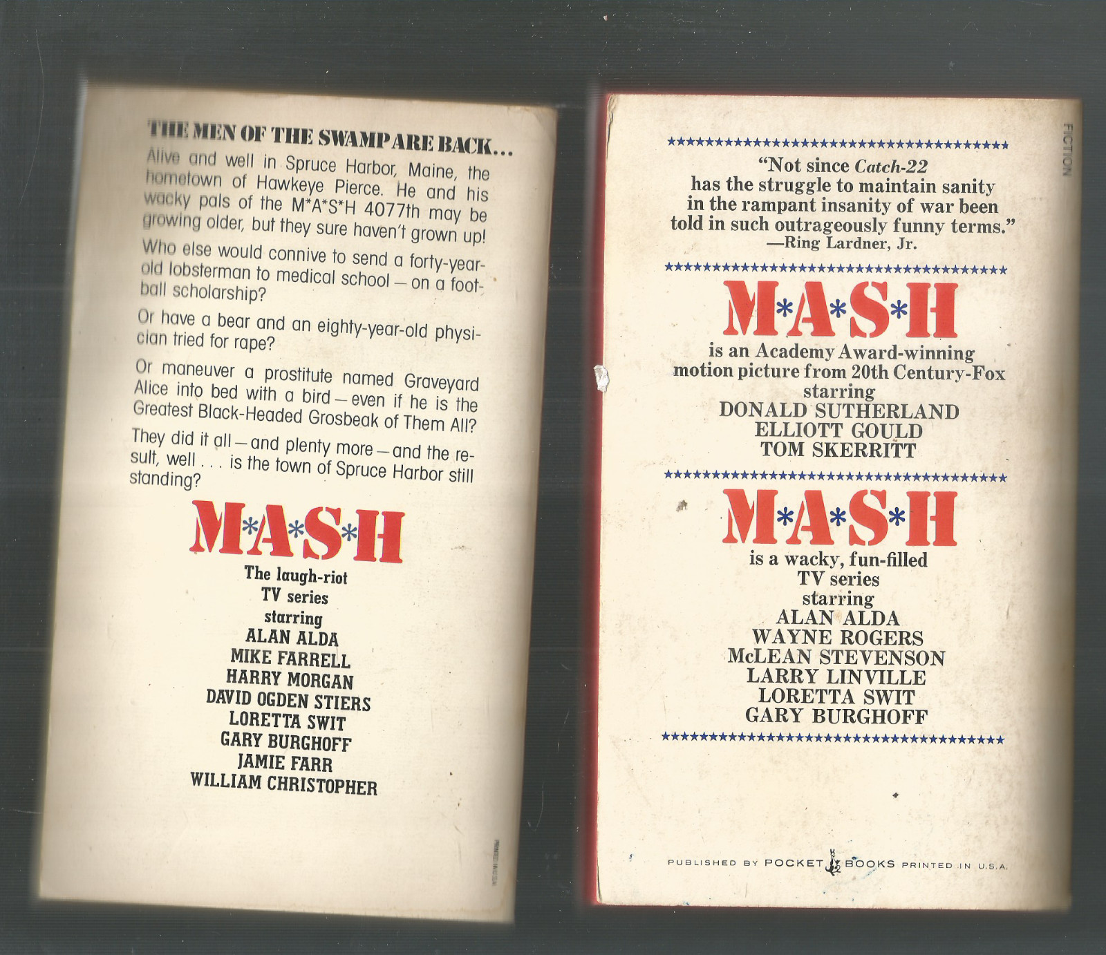 MASH ” LOT OF 13 PB -TV TIE-IN – RICHARD HOOKER + W.BUTTERWORTH 1970’S SERIES