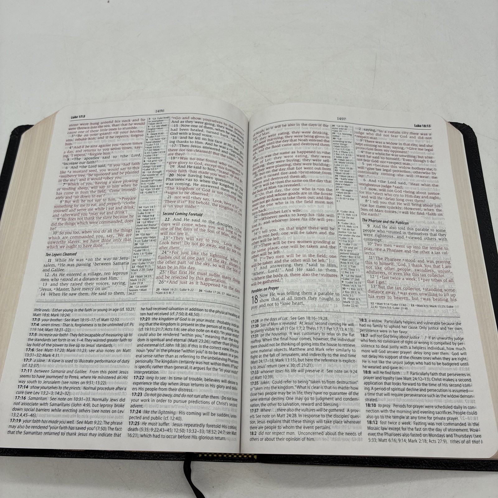 1999 Zondervan NASB STUDY BIBLE Black Bonded Leather D Red Letter USA