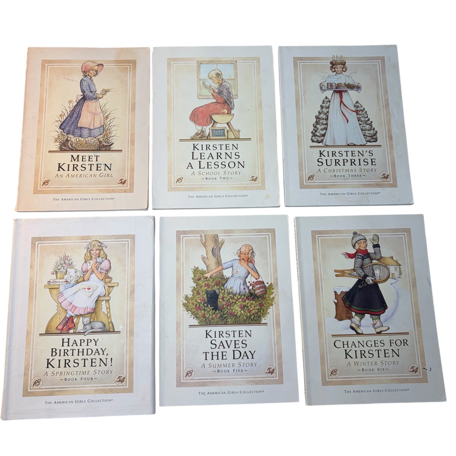 American Girl KIRSTEN Books 1854 Complete Set 1-6 Pleasant Co First Editions ‘86