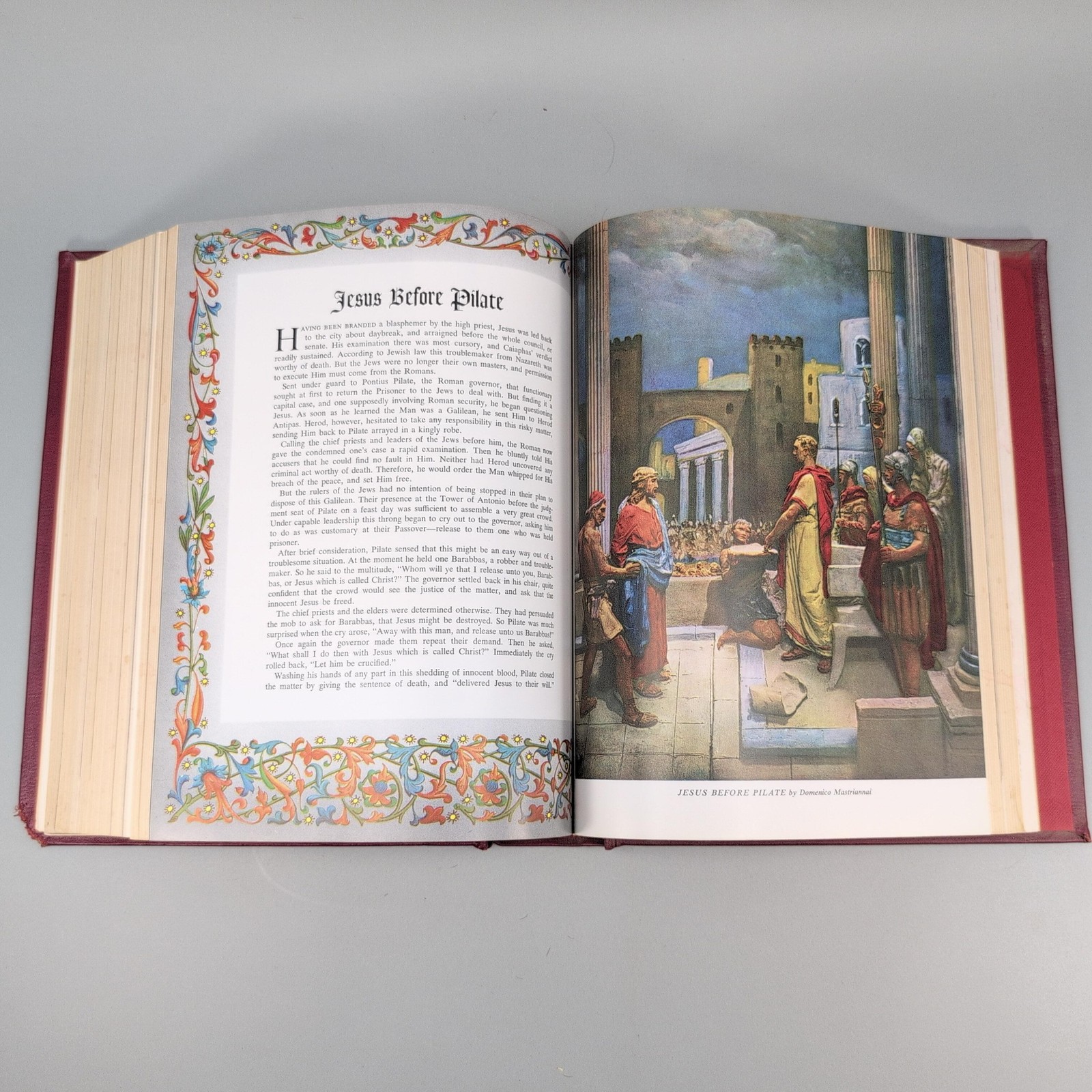 Vintage Holy Bible King James Guiding Light Ferguson HC Burgundy Illustrated USA