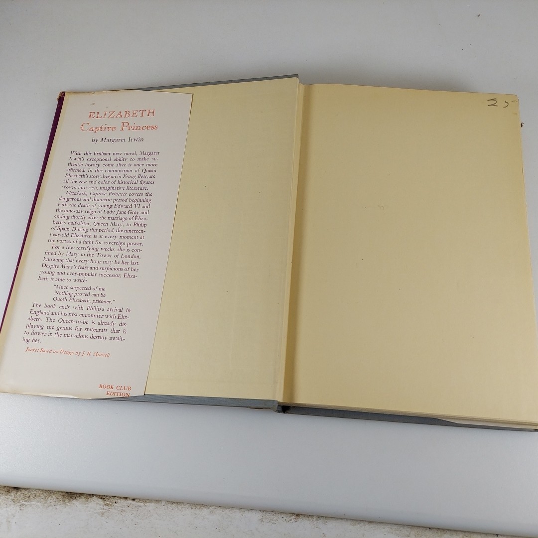 Elizabeth Captive Princess Margaret Irwin 1948 Harcourt, Brace & Co Book Club Ed