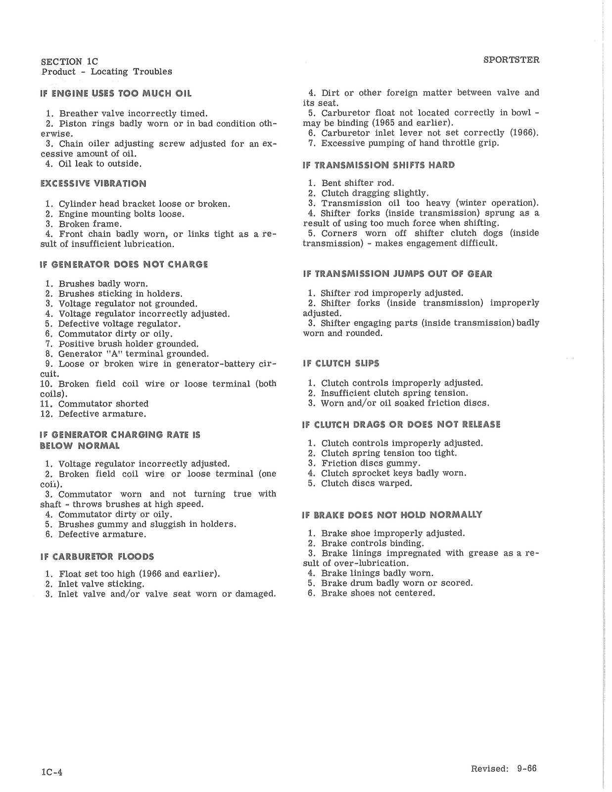 HARLEY-DAVIDSON Sportster Service Manual 1959 To 1969 – WIRE BOUND – COVERS