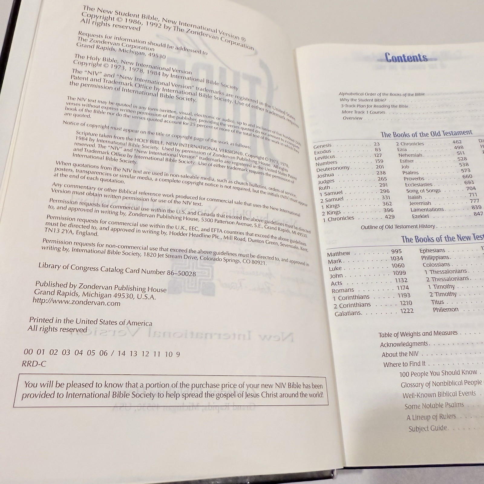 The Student Bible (New International Version) Zondervan, 1986