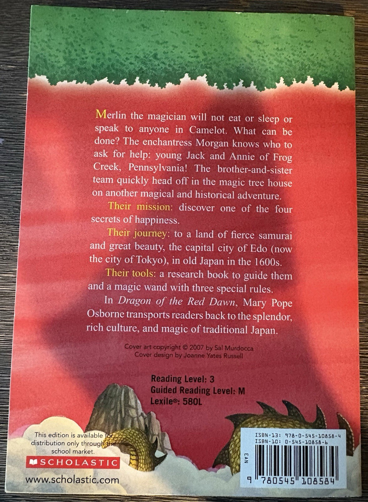 Dragon Of The Red Dawn: Magic Tree House #37/Signature Edition By Mary Pope Osb