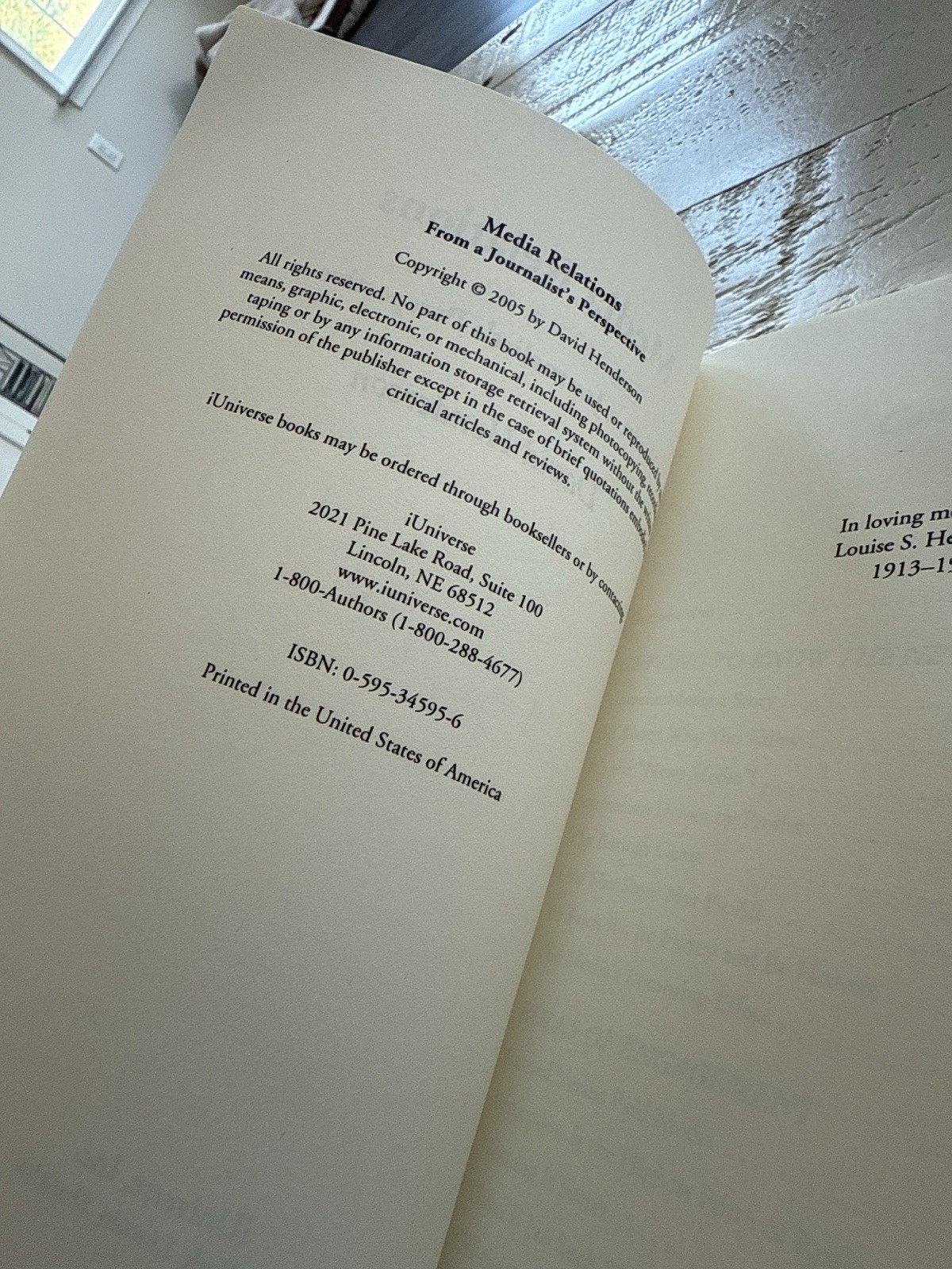 Media Relations David Henderson Signed 2005 Journalism PR Book iUniverse