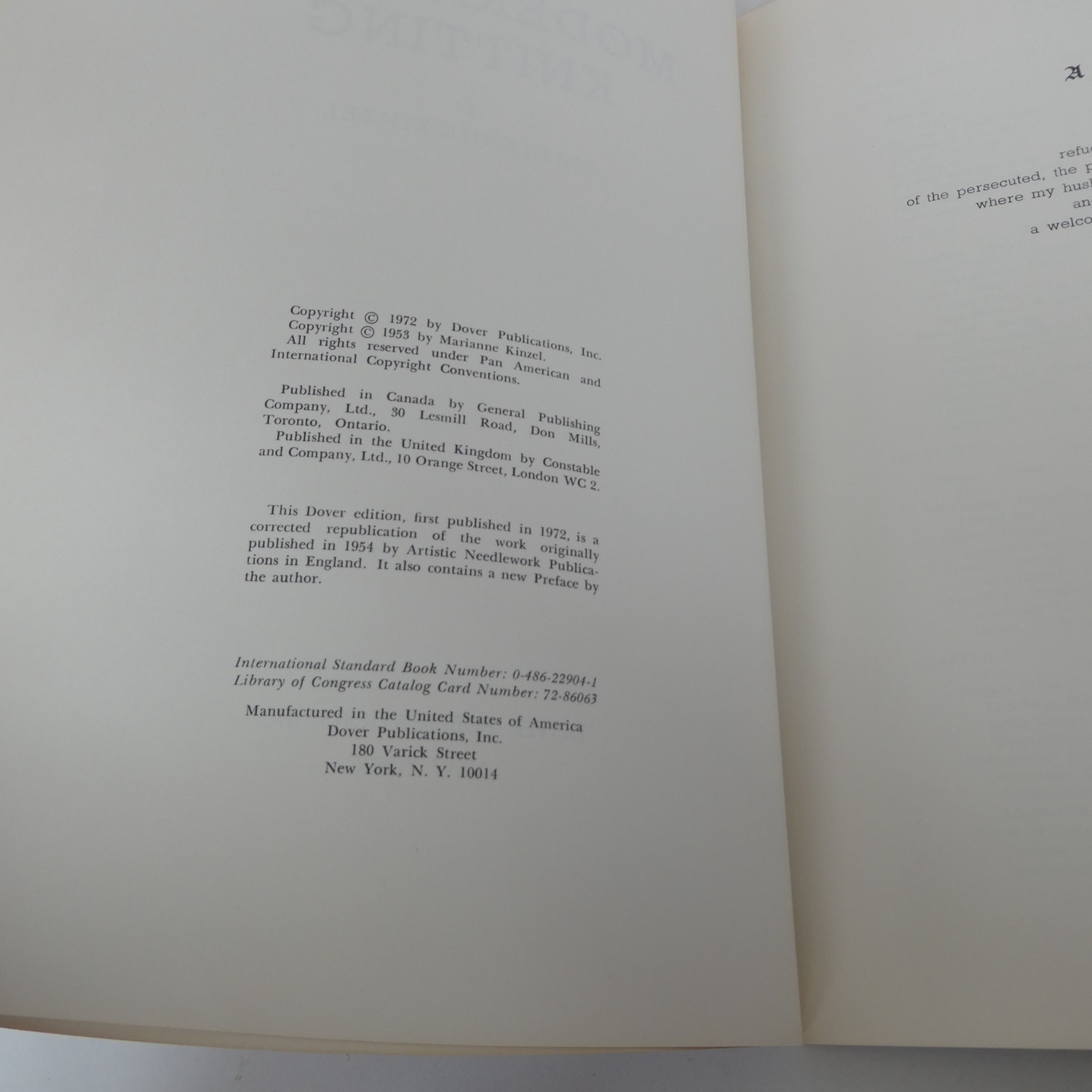 First and Second Book of Modern Lace Knitting by Marianne Kinzel 1972 Dover
