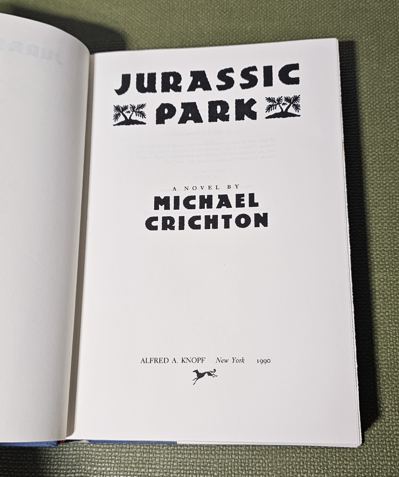 Jurassic Park Michael Crichton Hardcover First Traded Edition