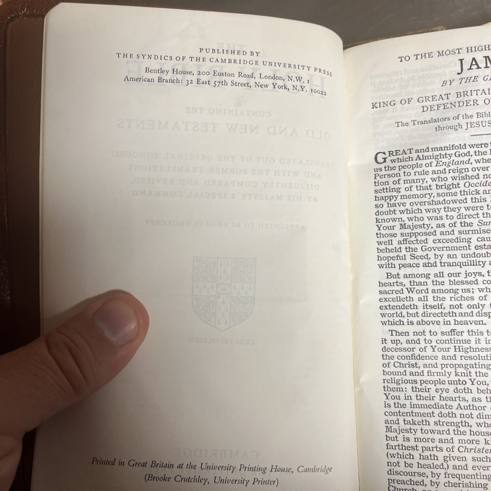 Cambridge Bible KJV Cameo Red Letter 23k Gold Edges 78xrl Saddle Brown