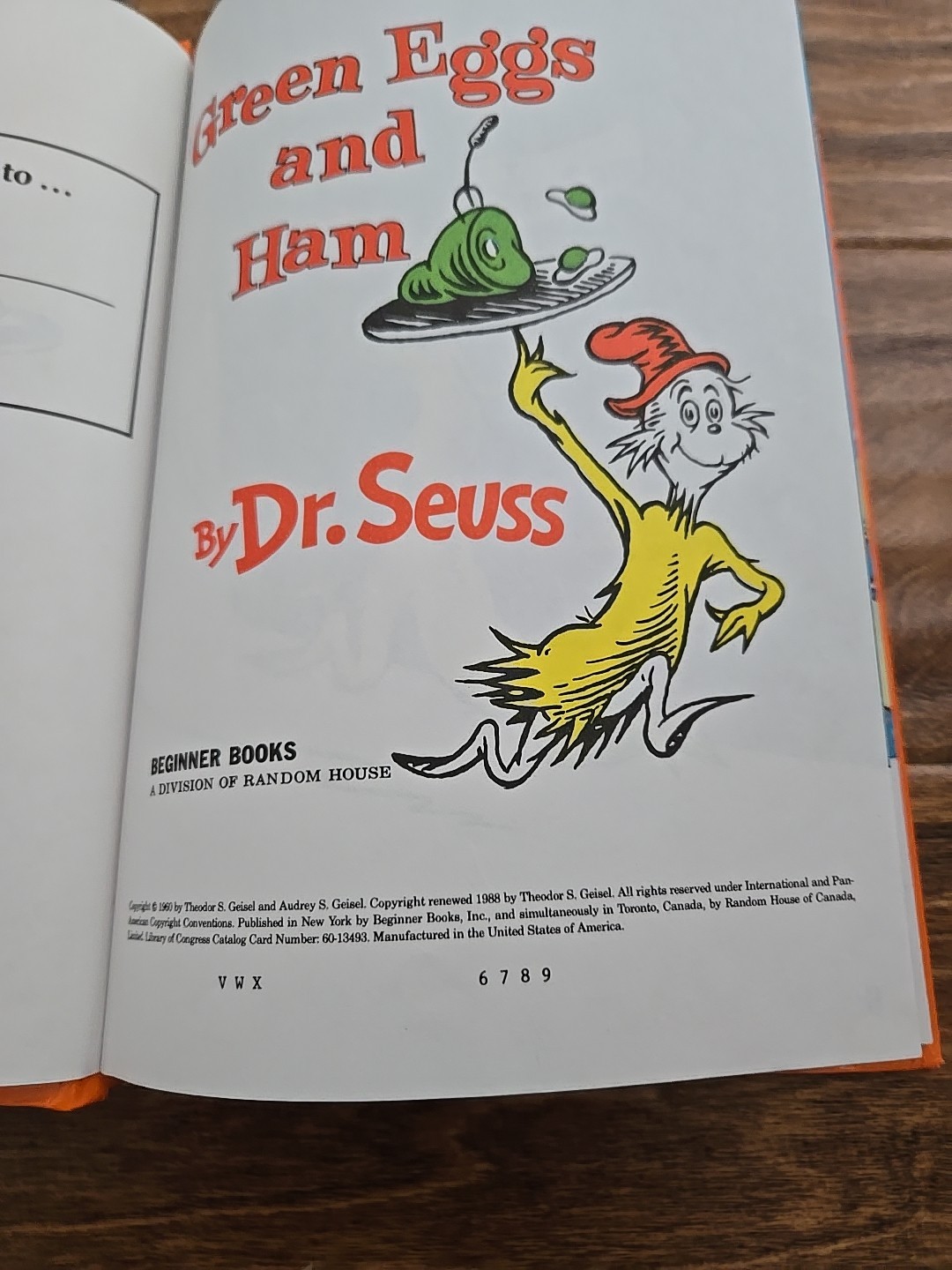 Green Eggs and Ham By Dr. Seuss Grolier Book Club Edition Cooyright 1960