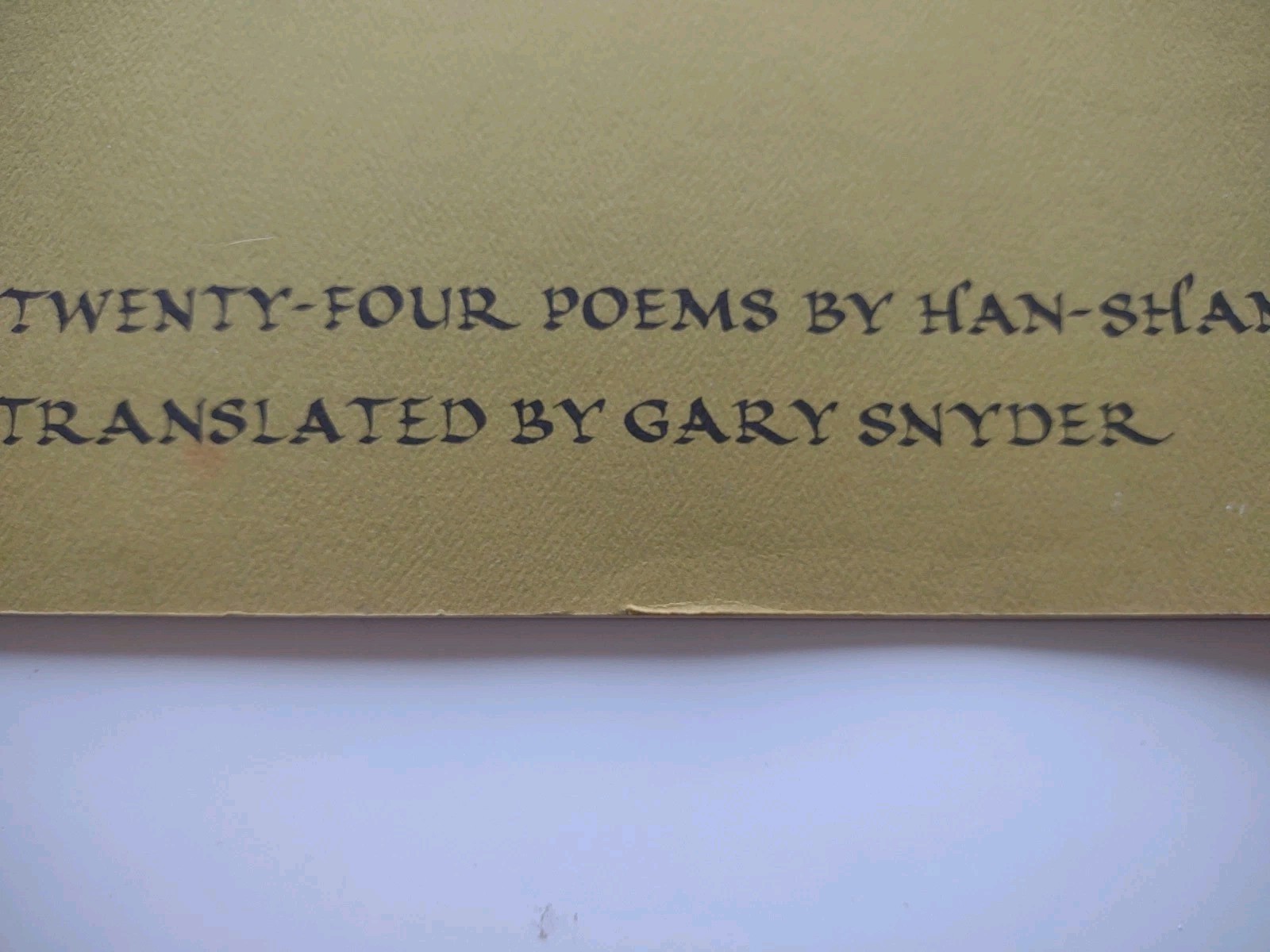 Cold Mountain Poems Han Shan Translated By Gary Snyder 1972 Press 22 2nd Edition