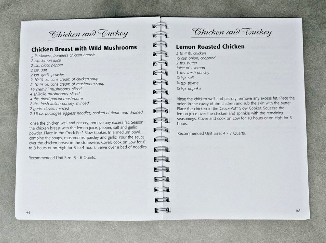 Crockpot Slow Cooker Spiral Cookbook 86 pages of How to Use Tips Hints & Recipes