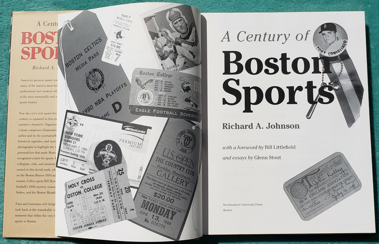 A Century Of Boston Sports Richard Johnson 2000 Hardcover 265 Pages Of Photos