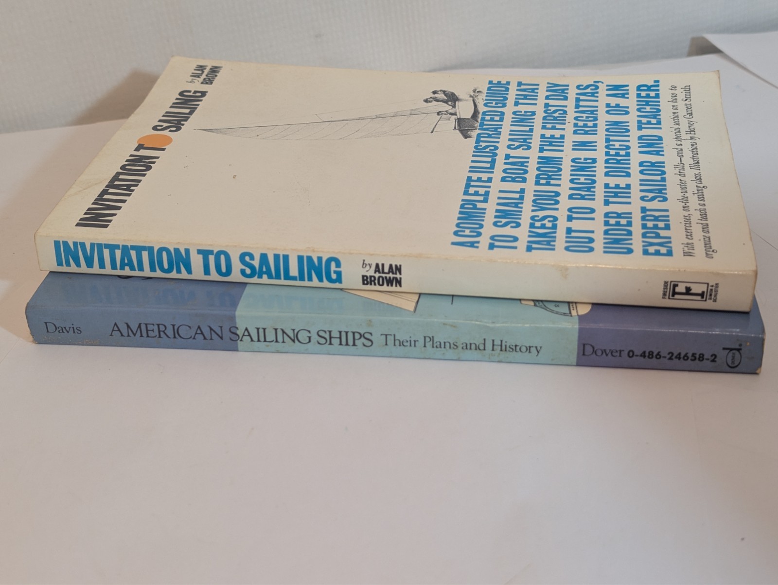Lot 2 Books Invitation to Sailing & Sailing Ships Their PLans & History Davis +