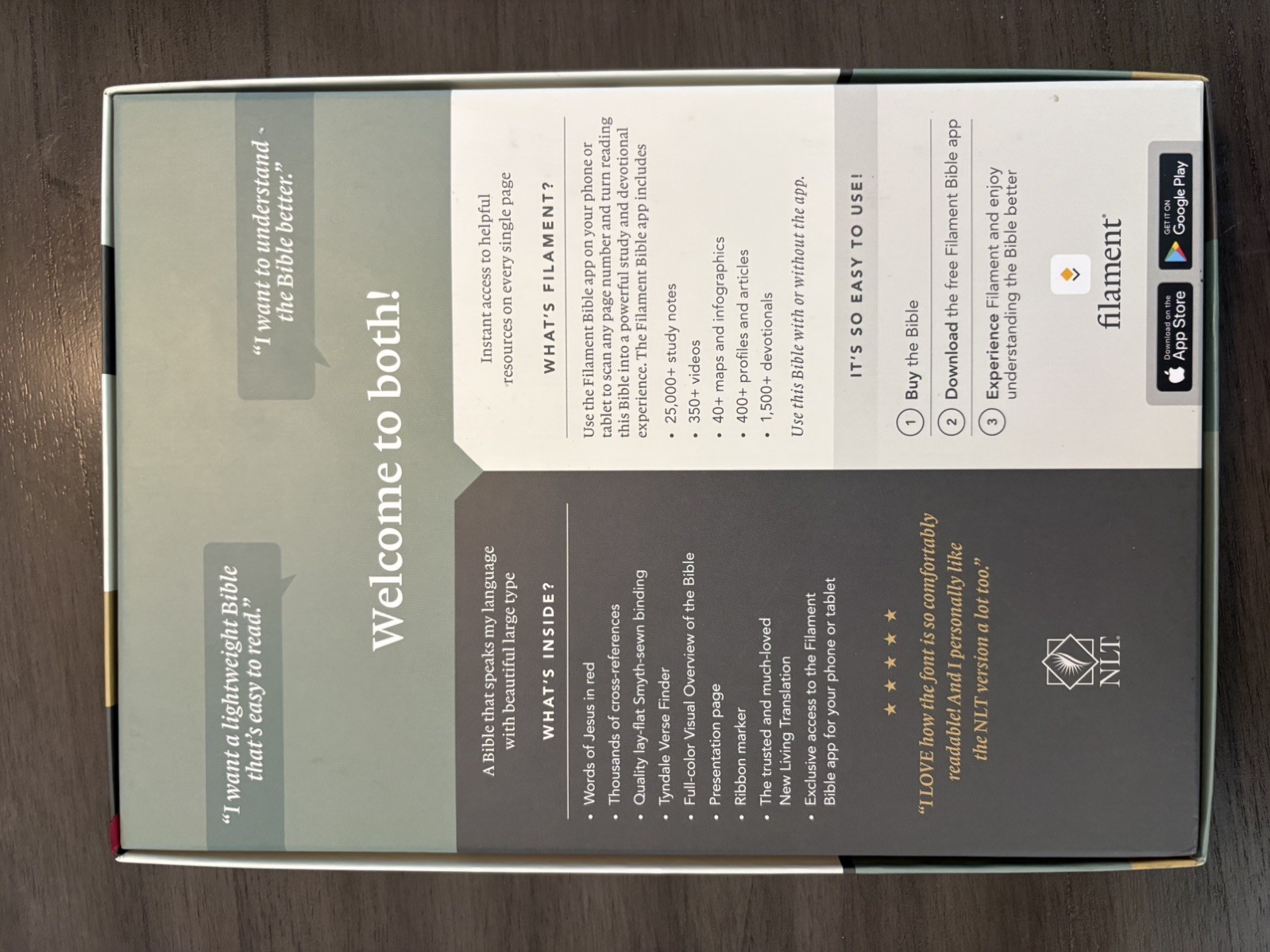 NLT Large Print Filament Thinline Reference Holy Bible Tyndale – Cranberry