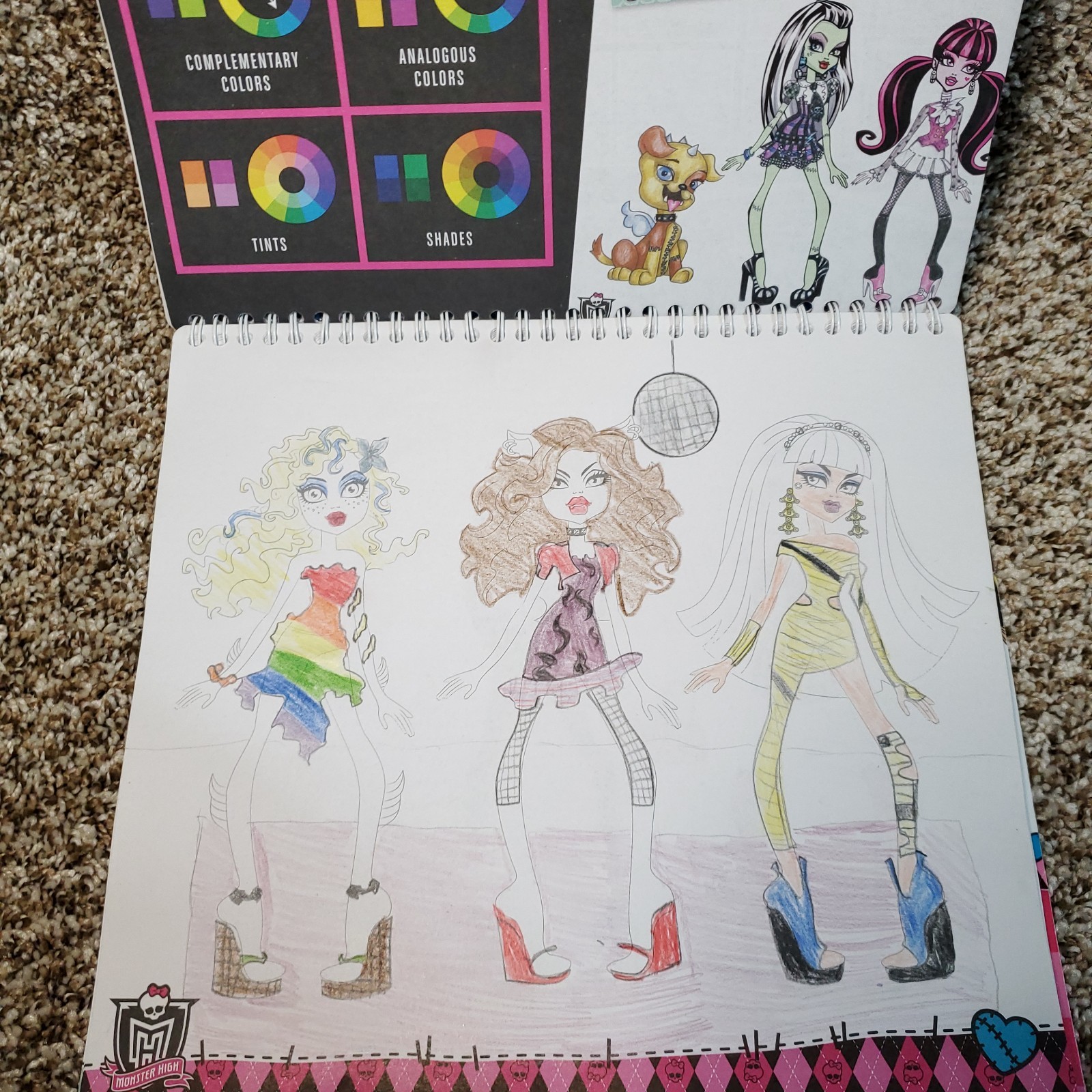 Monster High Monster Fashion Sketch Portfolio 34 Sketch Sheets Sticker Stencils