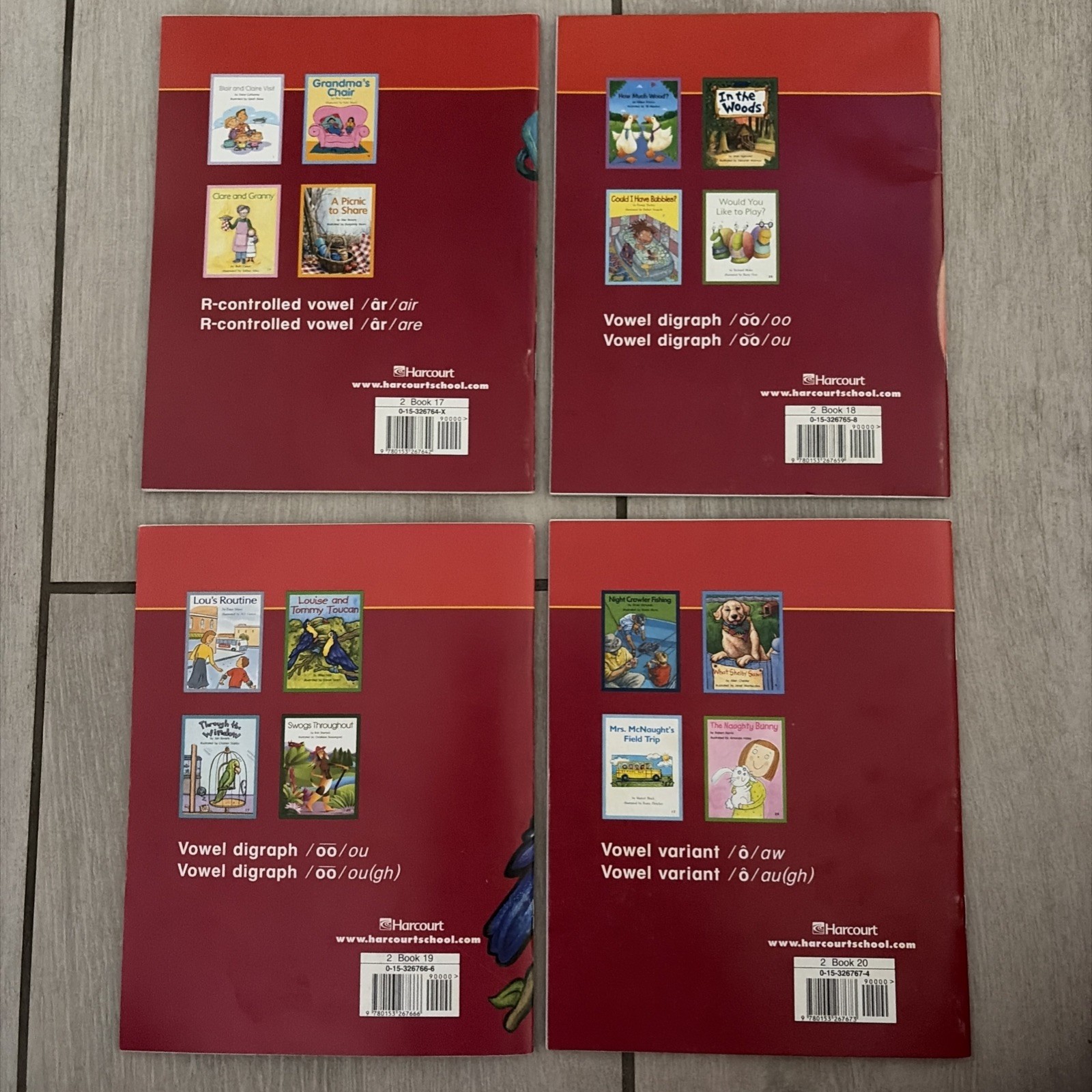 Harcourt Decodable Books Set 17 18 19 20 Early Reader Phonics Softcover Lot Read