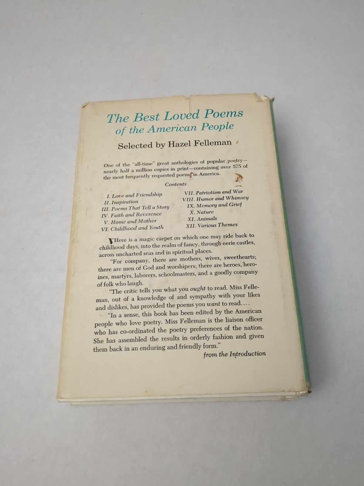 Best Loved Poems of the American People Hardcover Hazel Felleman
