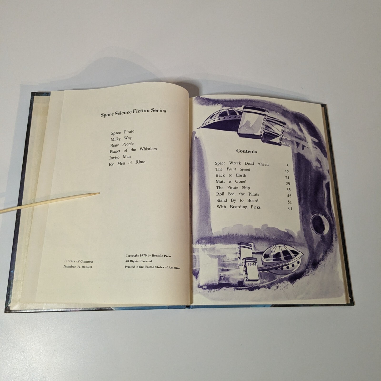 Space Pirate Book Bamman Odell & Whitehead, VTG 1970, Benefic Press, Ex Library