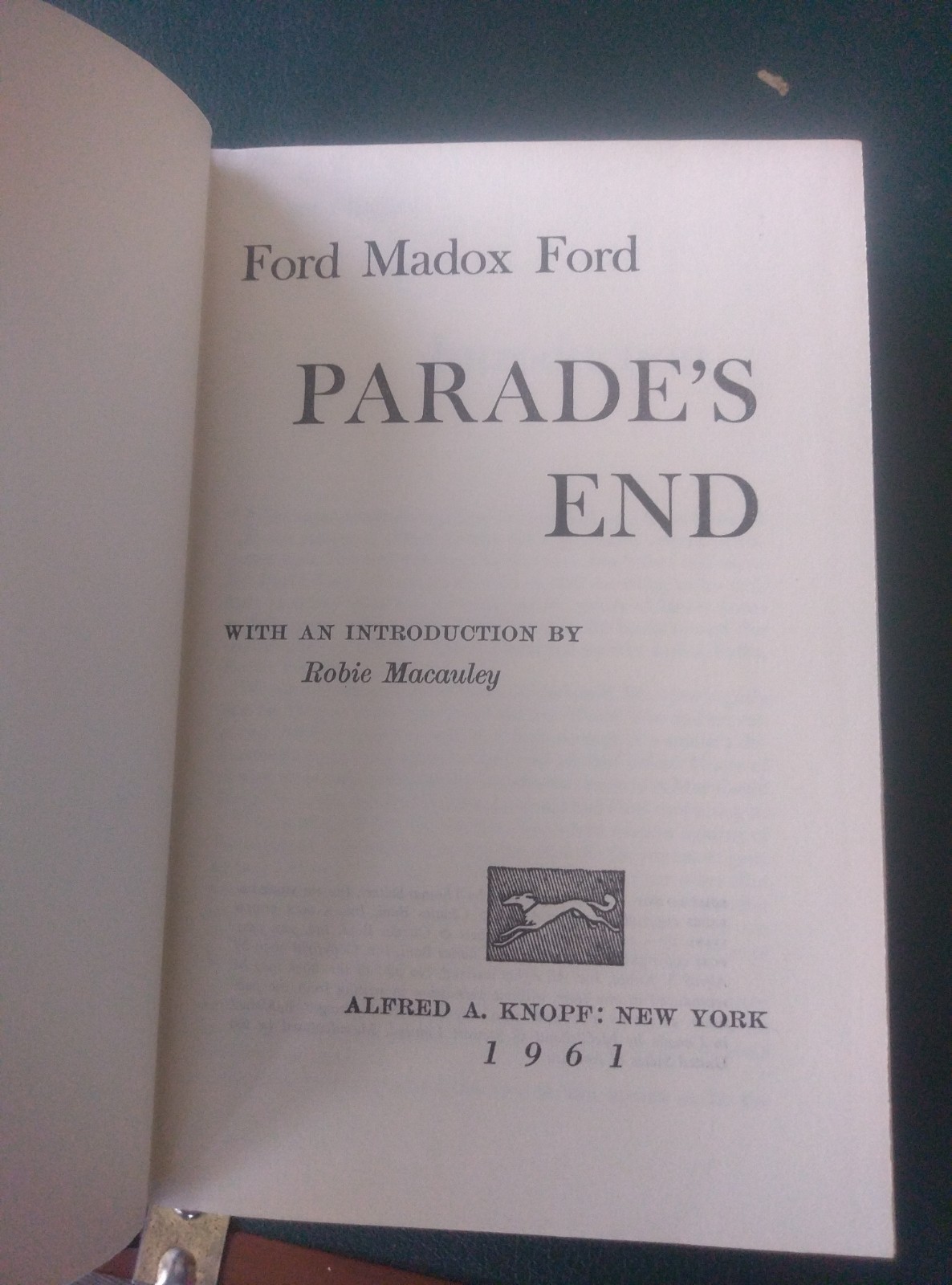Vintage Parade’s End by Ford Madox Ford – 1950 Knopf Hardcover