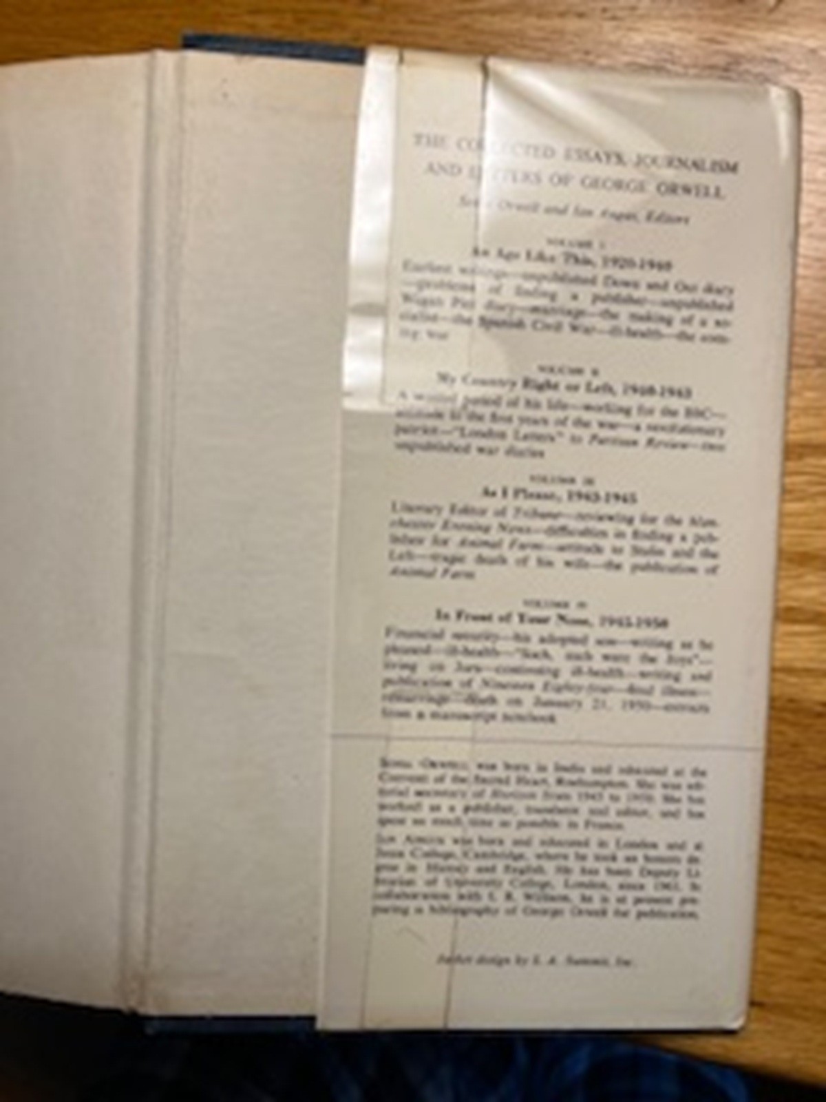 IN FRONT OF YOUR NOSE, 1945-1950 (FIRST EDITIO) COLLECTED WORKS OF ORWELL, V.4