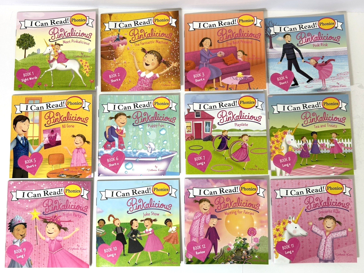 I Can Read Phonics Pinkalicious Kids Books Lot of 12 Mini Books with Box