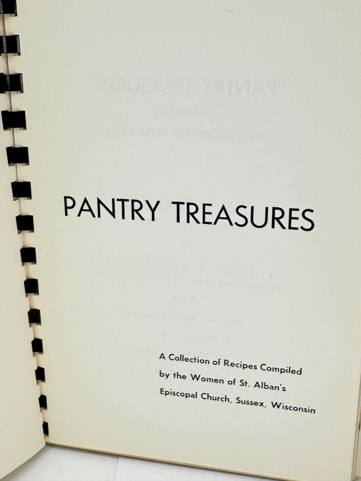 Pantry Treasures recipes Cookbook Spiral tab bound 125 Pages St. Albans Sussex
