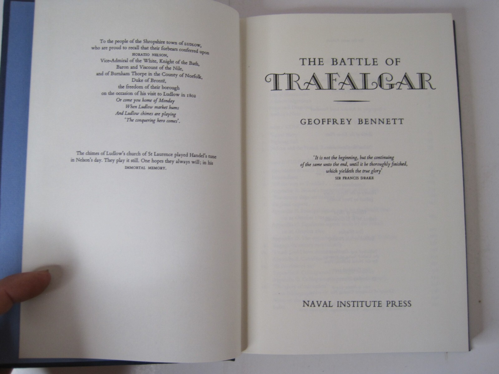 The Battle of Trafalgar by Geoffrey Bennet Hardcover 1978 Naval Institute Press