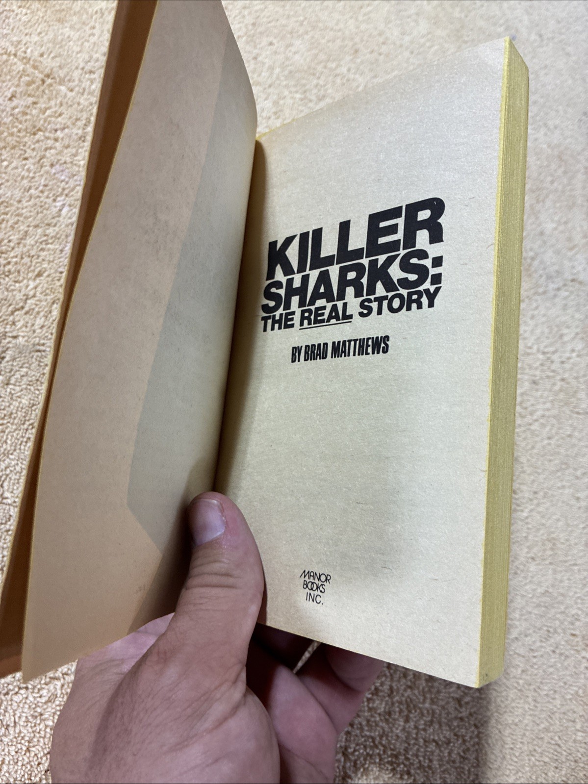 Killer Sharks: The Real Story by Brad Matthews Vintage 1977 PB Shark Book V RARE