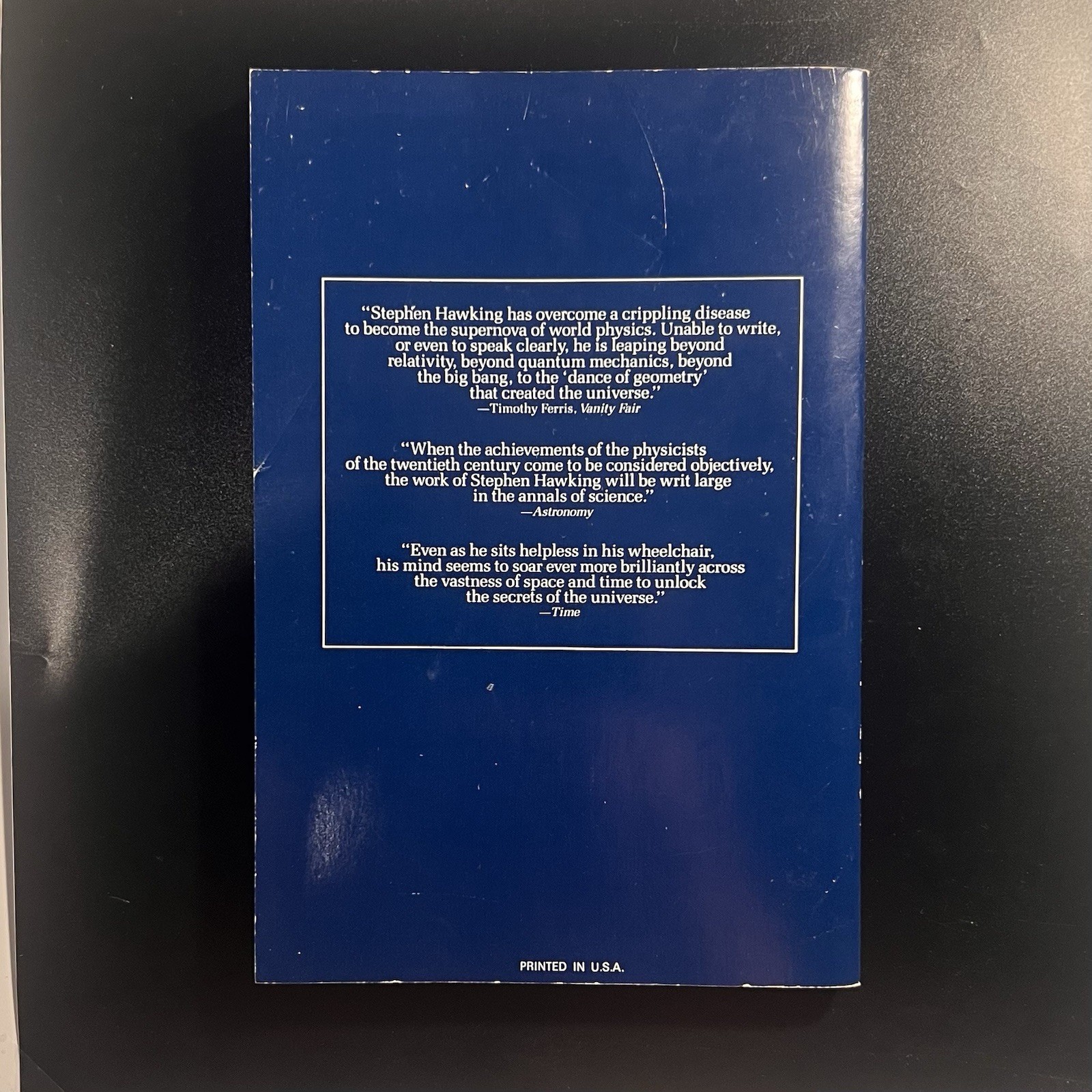 A Brief History of Time Stephen Hawking 1988 Paperback Bantam Carl Sagan