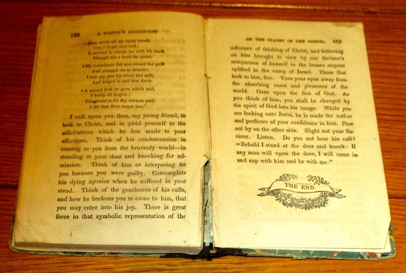 1847 Pastor’s Reasonings with the Young of His Flock H/C 159 Pages RARE!!!!