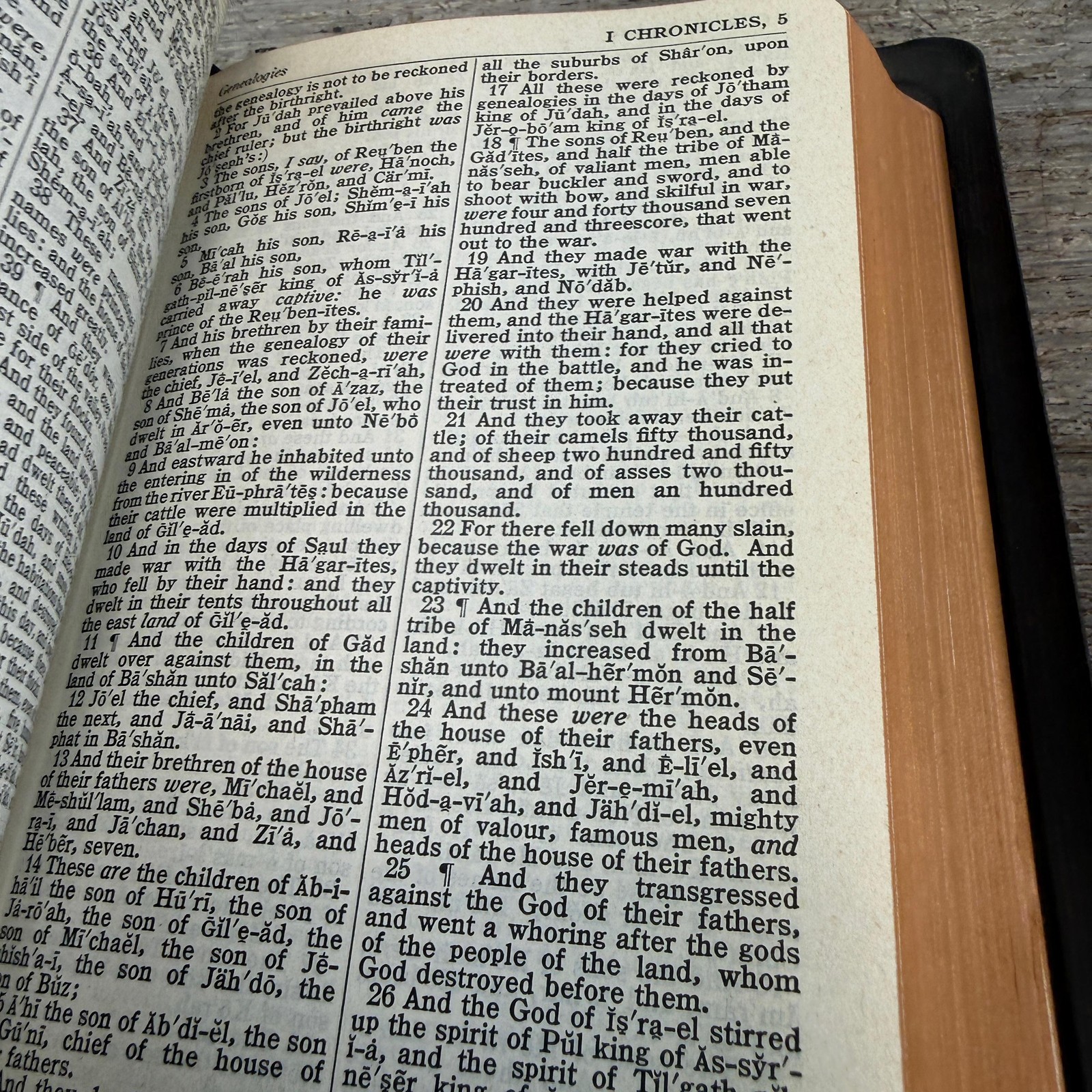 Vintage Holy Bible King James National Bible Press Black HC Illus Gilt Edges