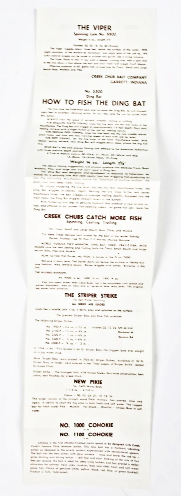 Six 1970s Creek Chub Bait Co Lure Box Inserts Plus A Bonus