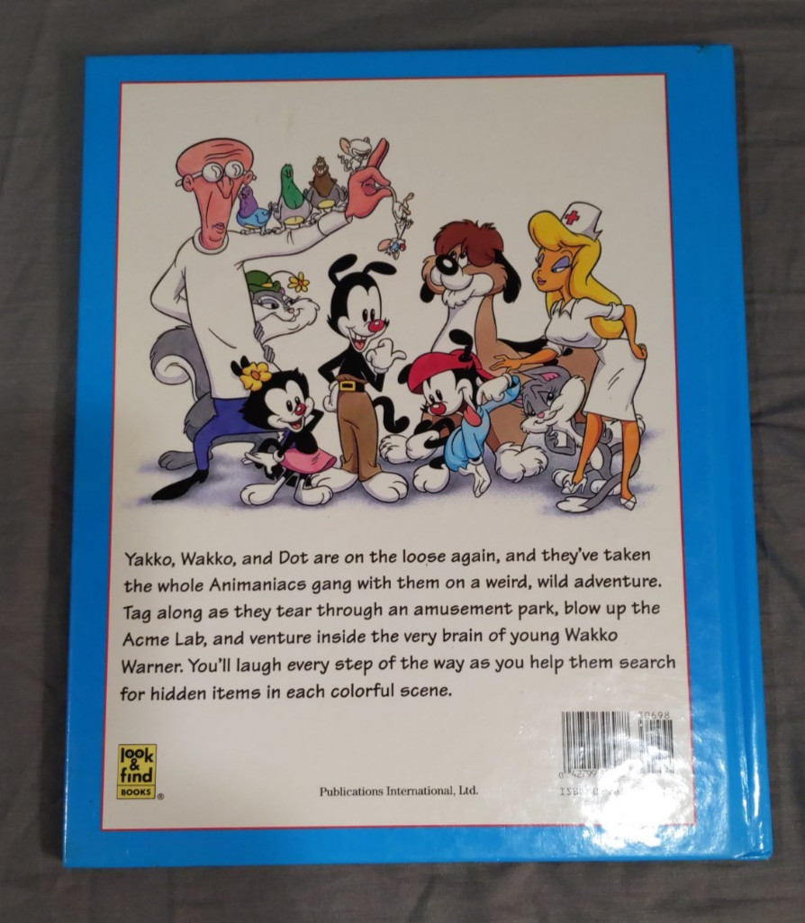 Look And Find Animaniacs Book 1994 Search and Find Characters Hardcover WB